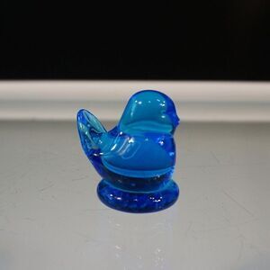 Vintage Leo Ward 1994 Bluebird of Happiness Art Glass Hand Blown Signed